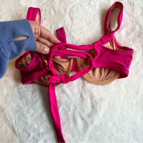 J.Crew Women’s Cross-Back Underwire Bikini Top Pink Size 34A - Picture 5 of 9